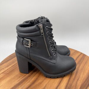 Torrid Boots Womens Size 7 WW Black Faux Leather Hiking Booties Casual Shoes